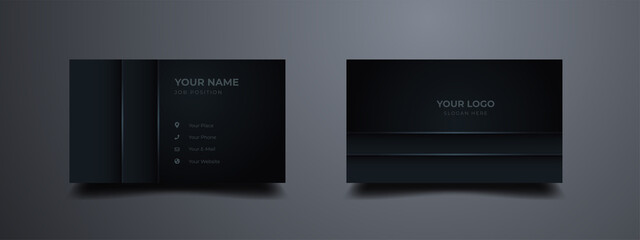 Luxury and elegant business man card design. Dark gradient abstract background. Vector illustration ready to print.
