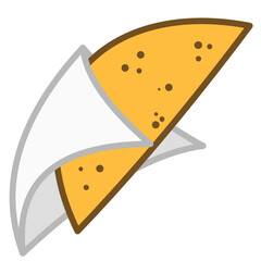 Ilustración Empanada con servilleta de papel en color plano