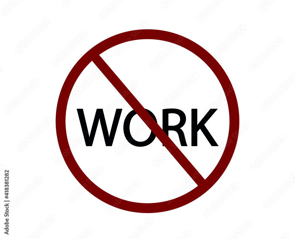 Poster no work vector icon. editable stroke. symbol in line art style for design, presentation, website or 
