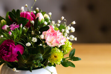 Colorful flower arrangement bouquet for interior decor