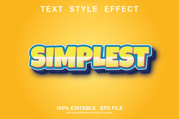 simplest text effect editable