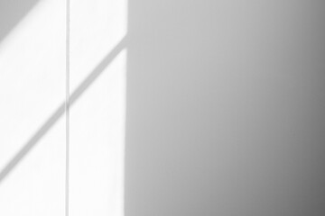 Window shadow drop on white wall background
