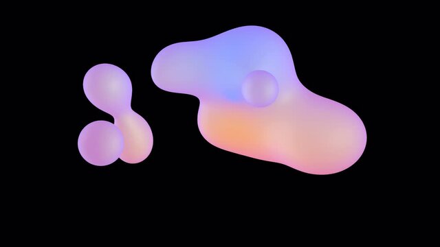 Seamless minimalistic transformation of a colorful molecule. Animation with an alpha channel is a quick one click overlay on any of your video or background.