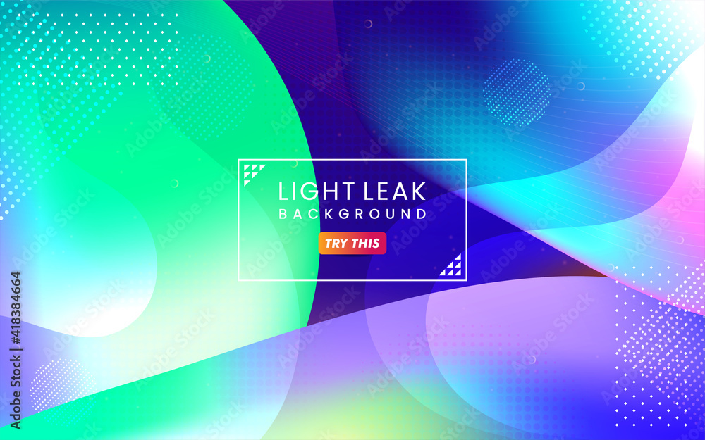 Poster abstract colorful light leak background. modern dynamic background usable for greeting card, banner,
