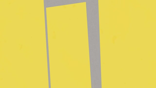 Young woman looks at her watch and then hurriedly runs. 2d rotoscopy animation with pantone peacock blue, illuminating, ultimate gray.