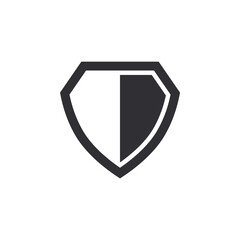 Shield icon. Security vector icon. Protection icon. Shield vector icon. Safety system. Protection activated. Active safety. Logo template. Virus protection. Guard badge. Metal shield. Guard symbol.