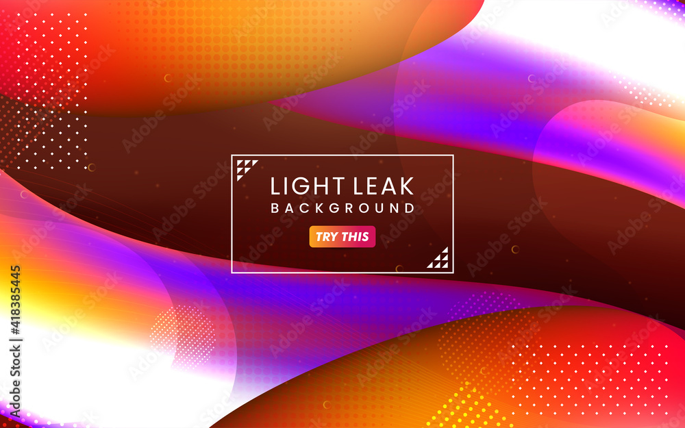 Poster abstract colorful light leak background. modern dynamic background usable for greeting card, banner,