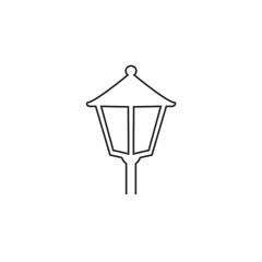 Street lamp line icon in flat style. Vector
