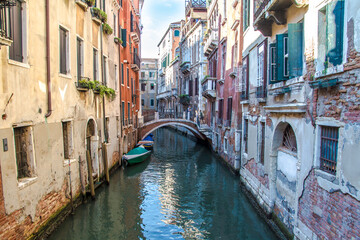 Naklejka na ściany i meble View between the canals of Venice, Italy