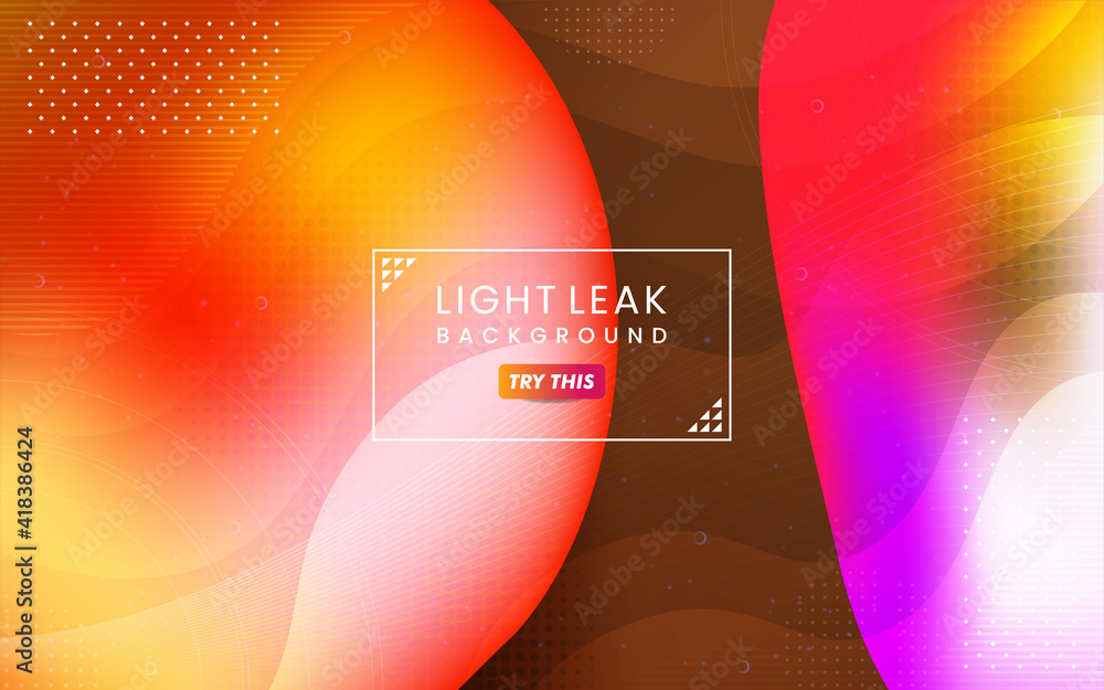 Poster abstract colorful light leak background. modern dynamic background usable for greeting card, banner,
