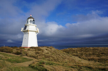 Fototapeta na wymiar Waipapa Point Lighthouse in New Zealand