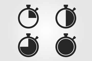 Stopwatches icons set on white illustration