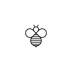 Bee Logo design vector icon line style
