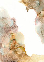 Caramel shades alcohol ink art, splatter.  Abstract background, texture