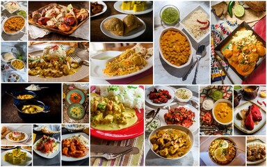 Assortment Indian Cusine Collage