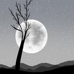 tree in the moonlight