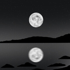full moon over the sea