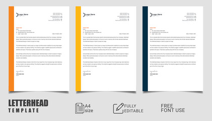 Clean and Simple Business Letterhead template A4 Size Professional Letterhead template Free Vector