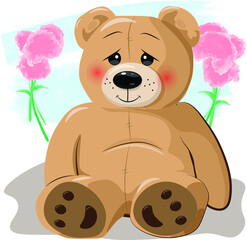 teddy bear with flowers