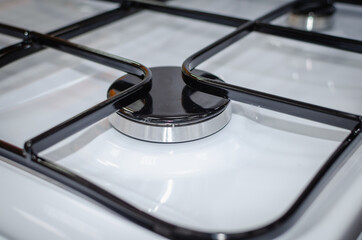 Gas stove burner in the kitchen.