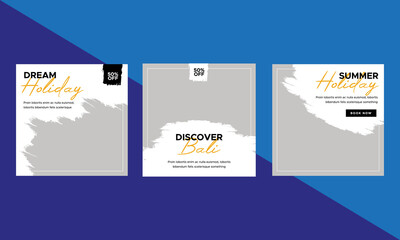 Set of holiday social media post template. Web banner, flyer or poster