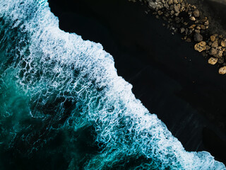 Aerial photography of sea waves