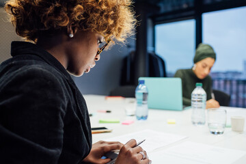 Business partners at meeting in office