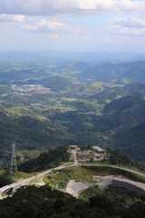 Fototapeta na wymiar aerial view of the mountainous area of the city of Petrópolis in Rio de Janeiro. Drone photography