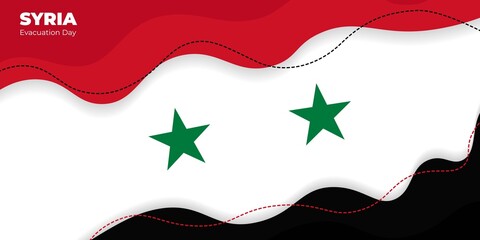 Syria Evacuation day design with syria flag vector illustration.
