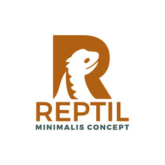 Reptile vector on the letter R.