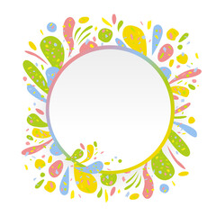 Multicolored abstract spots. Colored vector illustration on white