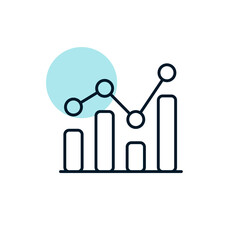 Graph in trendy outline icon. Finances sign