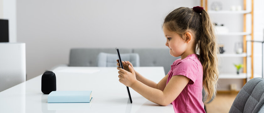 Child Video Videoconference Call On Laptop