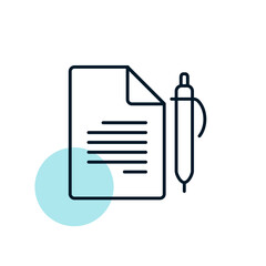 Contract Document With Pencil outline icon