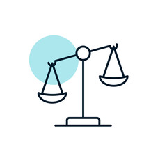 Law scale vector icon, justice outline icon