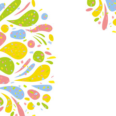 Multicolored abstract spots. Colored vector illustration on white