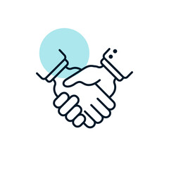 Business handshake, contract agreement icon