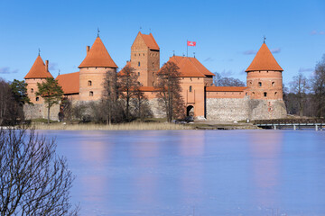 Famous medieval castle in Trakai near Vilnius, Lithuania