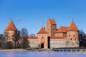 Famous medieval castle in Trakai near Vilnius, Lithuania