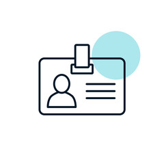 Badge outline icon. Workspace sign