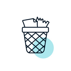 Wastebasket outline icon. Workspace sign