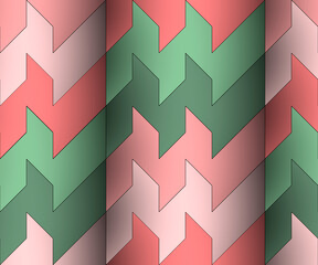 geometric pattern illustration for decoration in pink and green gradient color, background and texture