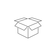 Vector illustration with Open Box line icon vector. Package 