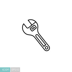 Adjustable spanner vector flat icon