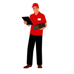 vector illustration man courier