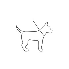 Dog line icon on white. Vector in flat sign