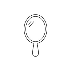 Hand Mirror Line Icon Symbol Vector Illustration