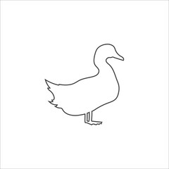 Duck line icon flat style. Vector illustration