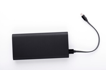 Power bank for charging mobile devices. Smartphone charger.