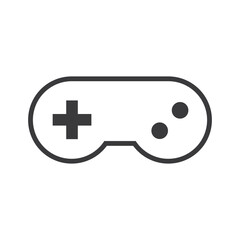 Joystick videogame controller. Gamer controlling device vector icon.